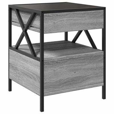 sohvapöytä Infinity LED-valoilla harmaa Sonoma 40x40x51 cm
