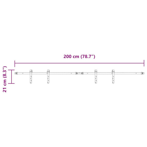 Liukukaapin ovisarja 200 cm hiiliteräs