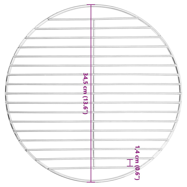 Grilliritilä pyöreä Ø34,5 cm 304 ruostumaton teräs