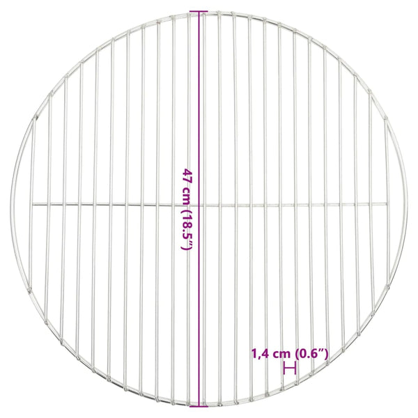 Ruostumaton teräs grilliritilä Zagoni Ø47cm (304)