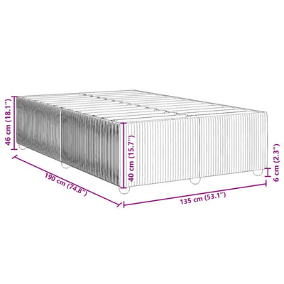 Tummanharmaa sängynrunko ilman patjaa Vasilca (kaksinkertainen kangas)