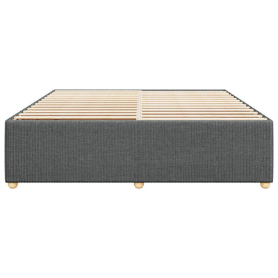 Tummanharmaa sängynrunko ilman patjaa Vasilca (kangas)