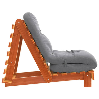 Futon vuodesohva patjalla vahanruskea 60x206x11 cm täysi mänty