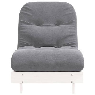 Futon vuodesohva patjalla valkoinen 70x206x11 cm täysi mänty