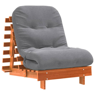Futon vuodesohva patjalla vahanruskea 70x206x11 cm täysi mänty