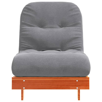 Futon vuodesohva patjalla vahanruskea 70x206x11 cm täysi mänty