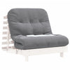 Futon vuodesohva patjalla valkoinen 80x206x11 cm täysi mänty