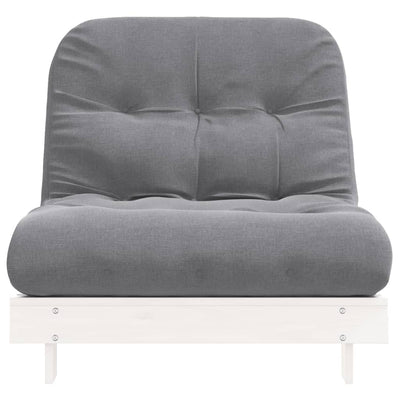 Futon vuodesohva patjalla valkoinen 80x206x11 cm täysi mänty