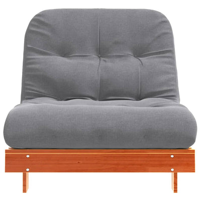 Futon vuodesohva patjalla vahanruskea 80x206x11 cm täysi mänty