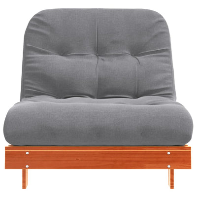 Futon vuodesohva patjalla vahanruskea 90x206x11 cm täysi mänty