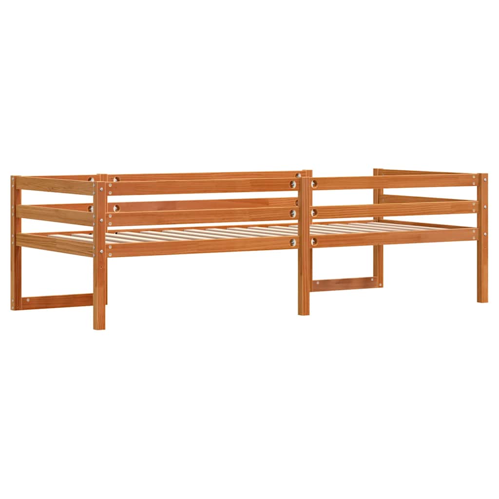 Vahanruskea lasten sängynrunko Radislau 75x190cm (mänty)