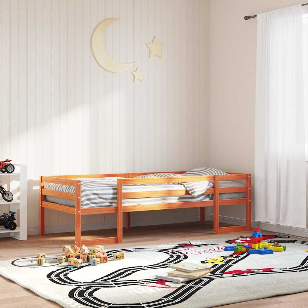 Vahanruskea lasten sängynrunko Radislau 75x190cm (mänty)