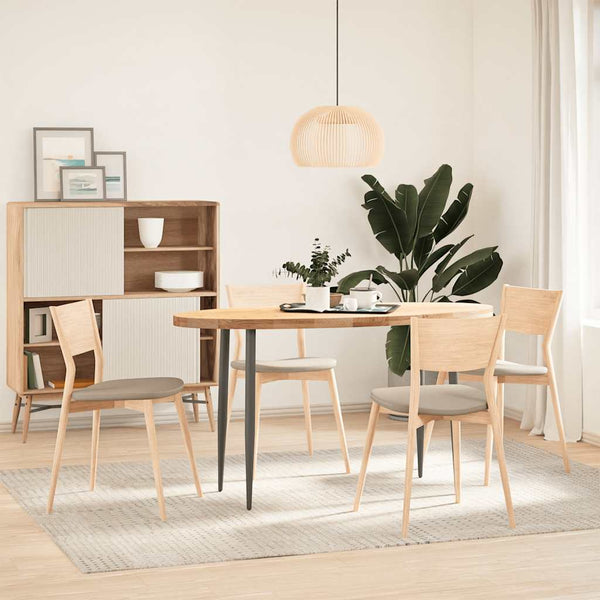 Pöytälevy 140x60x4 cm massiivipuuta tammi soikea