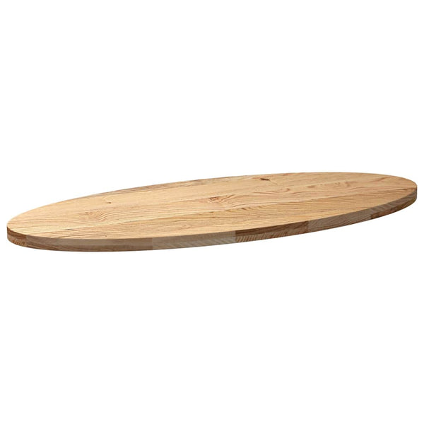Pöytälevy 140x60x4 cm massiivipuuta tammi soikea