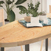 Pöytälevy 140x60x4 cm massiivipuuta tammi soikea
