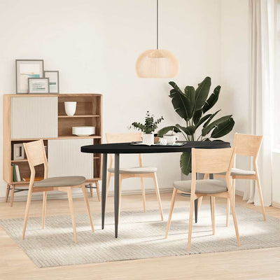 Pöytälevy Tummanruskea 140x60x4 cm Massiivipuu Tammi Soikea