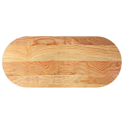 Pöytälevy Vaaleanruskea 140x60x4 cm Massiivipuu Tammi Soikea