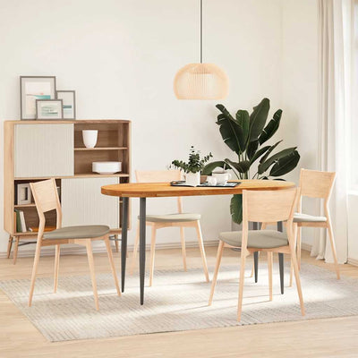Pöytälevy Vaaleanruskea 140x60x4 cm Massiivipuu Tammi Soikea