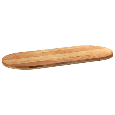 Pöytälevy Vaaleanruskea 140x60x4 cm Massiivipuu Tammi Soikea