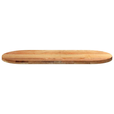 Pöytälevy Vaaleanruskea 140x60x4 cm Massiivipuu Tammi Soikea