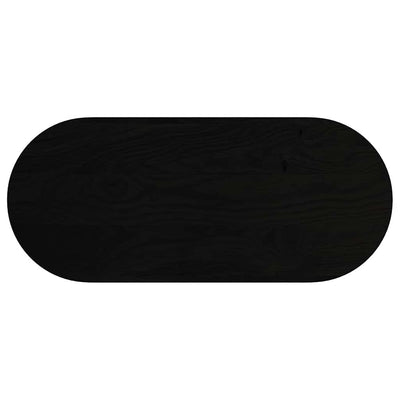 Pöytälevy Tummanruskea 140x60x2 cm Massiivipuu Tammi Soikea