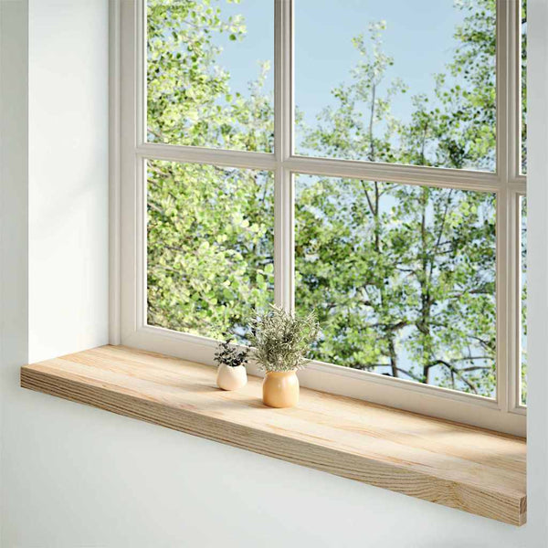 ikkunalaudat 2 kpl Käsittelemätön 100x25x2 cm massiivipuutammea
