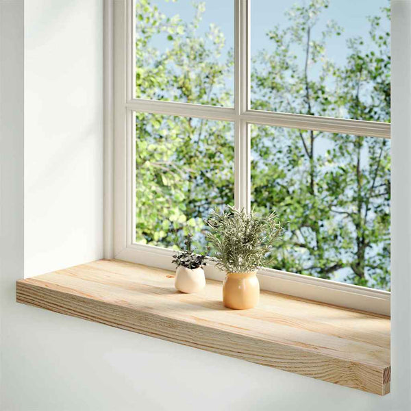 ikkunalaudat 2 kpl Käsittelemätön 90x30x2 cm massiivipuutammea