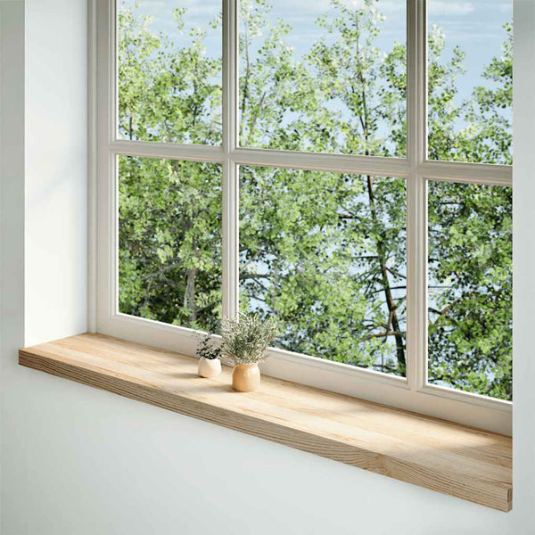 ikkunalaudat 2 kpl Käsittelemätön 140x30x2 cm massiivipuutammea