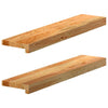 ikkunalaudat 2 kpl vaaleanruskea 70x15x2 cm massiivipuutammea