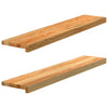 ikkunalaudat 2 kpl vaaleanruskea 100x20x2 cm massiivipuutammea