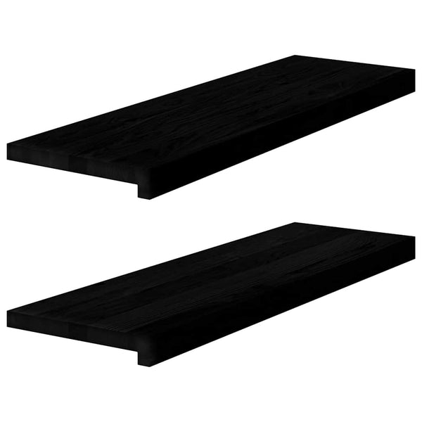 ikkunalaudat 2 kpl ruskeanmusta 80x30x2 cm massiivipuutammea