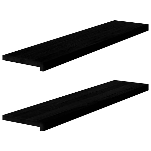 ikkunalaudat 2 kpl ruskeanmusta 110x30x2 cm massiivipuutammea