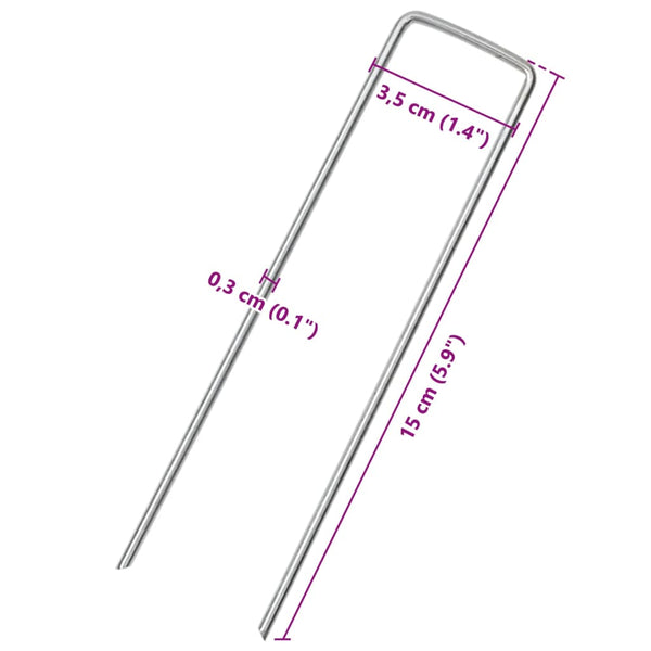 Maatapit U-muotoinen 25 pcs 15x3,5 cm galvanoitu teräs