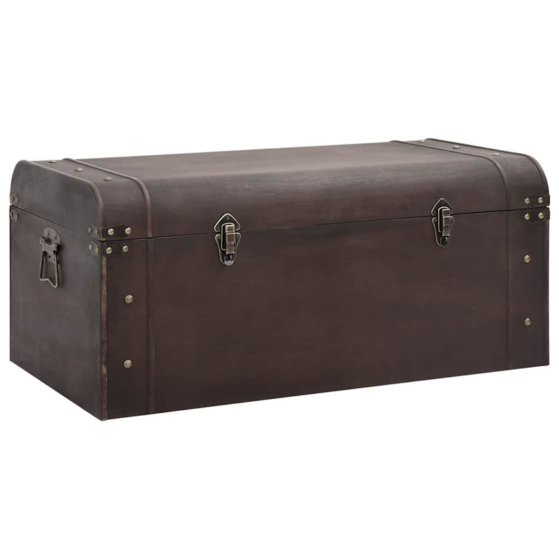 Tummanruskea aarrearkku salvoilla Danielus 90x50x39,5cm (vaneri)