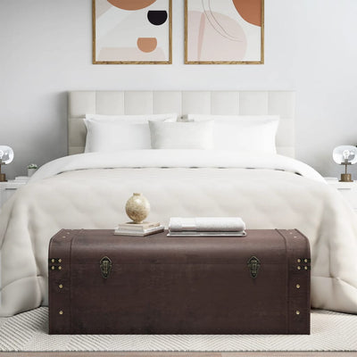 Tummanruskea aarrearkku salvoilla Danielus 110x50x39,5cm (vaneri)