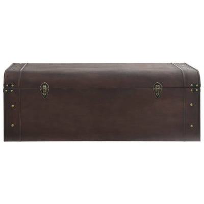 Aarrearkku salvoilla tummanruskea 110x50x39,5 cm vaneri