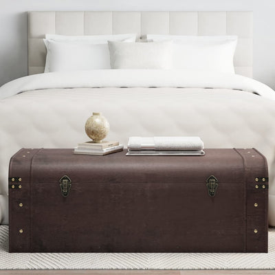 Tummanruskea aarrearkku salvoilla Danielus 110x50x39,5cm (vaneri)