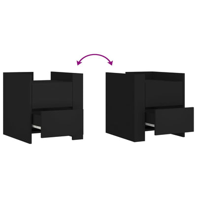 Musta yöpöytä Leono 45x50x50cm (puinen)