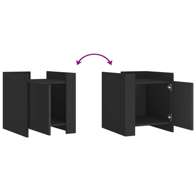 Musta yöpöytä Falon 45x50x50cm (puinen)