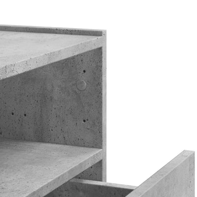 Seinäkiinnitettävät yöpöydät 2 kpl betoninharmaa 45x30x35 cm