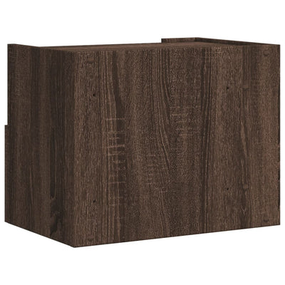 Seinäkiinnitettävät yöpöydät 2 kpl ruskea tammi 45x30x35 cm