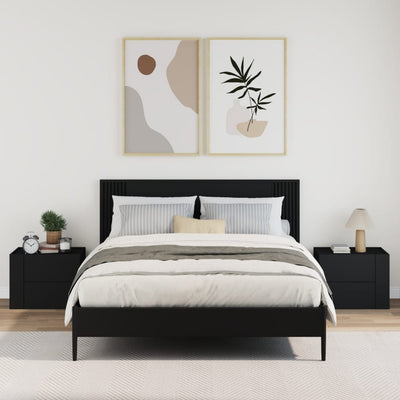 Musta seinäkiinnitettävät yöpöydät Lombada 45x30x35cm (2 kpl)