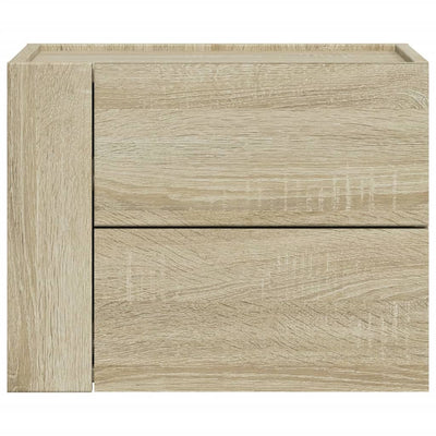 Seinäkiinnitettävät yöpöydät 2 kpl Sonoma-tammi 45x30x35 cm