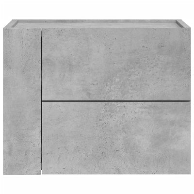 Seinäkiinnitettävät yöpöydät 2 kpl betoninharmaa 45x30x35 cm