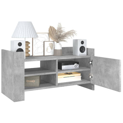 TV-taso betoninharmaa 80x35x40 cm tekninen puu