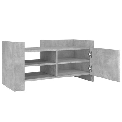 TV-taso betoninharmaa 80x35x40 cm tekninen puu
