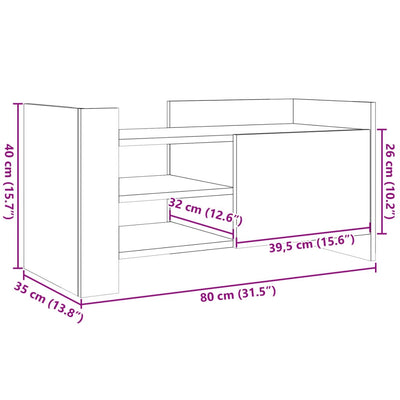 TV-taso ruskea tammi 80x35x40 cm tekninen puu