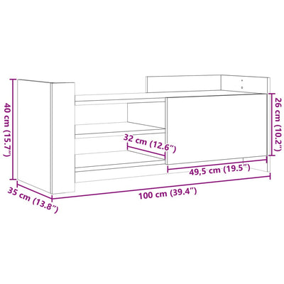 TV-taso Sonoma-tammi 100x35x40 cm tekninen puu
