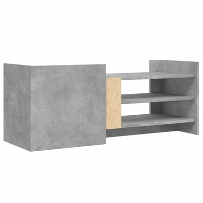 TV-taso betoninharmaa 100x35x40 cm tekninen puu