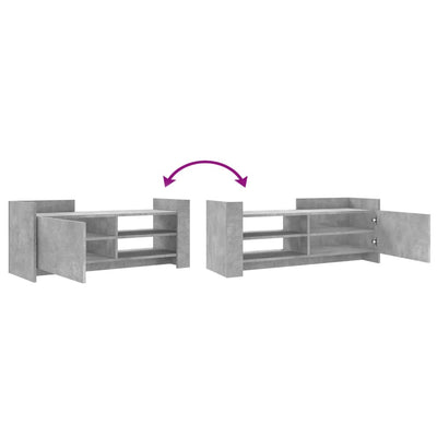 TV-taso betoninharmaa 100x35x40 cm tekninen puu